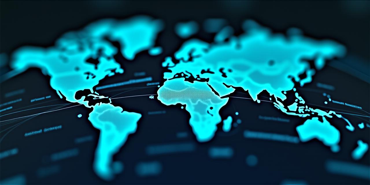 Global logistics map with illuminated transit routes and cargo vessels
