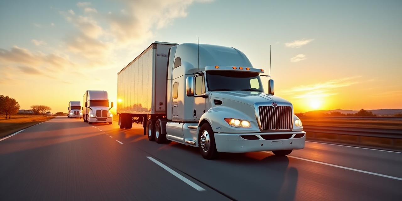Modern commercial logistics fleet on a Texas highway