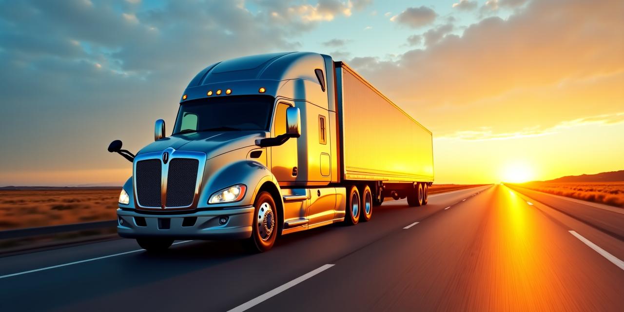 Powerful semi-truck on a highway at dusk representing Commercial Distribution Specialists Inc. logistics